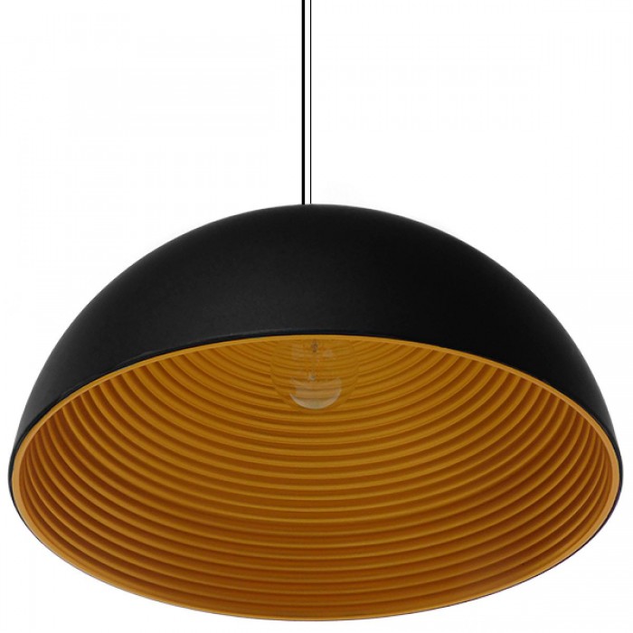 GloboStar® MEDEA 01344 Μοντέρνο Κρεμαστό Φωτιστικό Οροφής Μονόφωτο Μαύρο - Χρυσό Μεταλλικό Καμπάνα Φ60 x Υ30cm GloboStar® MEDEA 01344 Μοντέρνο Κρεμαστό Φωτιστικό Οροφής Μονόφωτο Μαύρο - Χρυσό Μεταλλικό Καμπάνα Φ60 x Υ30cm