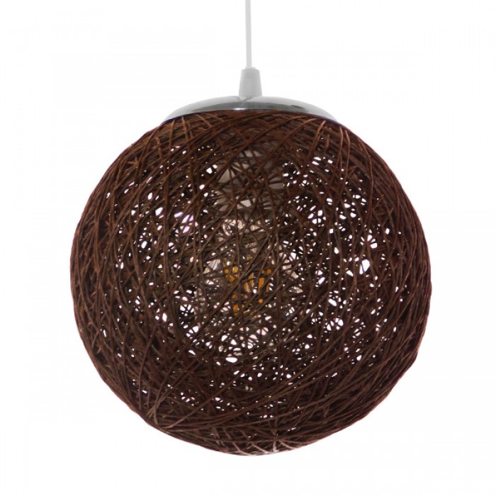 GloboStar® OCEANA 01354 Vintage Κρεμαστό Φωτιστικό Οροφής Μονόφωτο 1 x E27 Καφέ Ξύλινο Ψάθινο Rattan Φ20 x Υ20cm GloboStar® OCEANA 01354 Vintage Κρεμαστό Φωτιστικό Οροφής Μονόφωτο 1 x E27 Καφέ Ξύλινο Ψάθινο Rattan Φ20 x Υ20cm