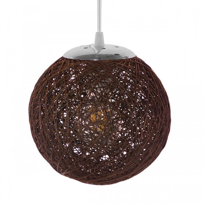 GloboStar® OCEANA 01354 Vintage Κρεμαστό Φωτιστικό Οροφής Μονόφωτο 1 x E27 Καφέ Ξύλινο Ψάθινο Rattan Φ20 x Υ20cm GloboStar® OCEANA 01354 Vintage Κρεμαστό Φωτιστικό Οροφής Μονόφωτο 1 x E27 Καφέ Ξύλινο Ψάθινο Rattan Φ20 x Υ20cm