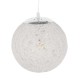 GloboStar® OCEANA 01355 Vintage Κρεμαστό Φωτιστικό Οροφής Μονόφωτο 1 x E27 Λευκό Ξύλινο Ψάθινο Rattan Φ20 x Υ20cm
