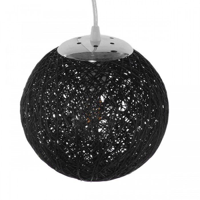 GloboStar® OCEANA 01356 Vintage Κρεμαστό Φωτιστικό Οροφής Μονόφωτο 1 x E27 Μαύρο Ξύλινο Ψάθινο Rattan Φ20 x Υ20cm GloboStar® OCEANA 01356 Vintage Κρεμαστό Φωτιστικό Οροφής Μονόφωτο 1 x E27 Μαύρο Ξύλινο Ψάθινο Rattan Φ20 x Υ20cm