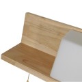 GloboStar® AMITY RIGHT 01366 Μοντέρνο Φωτιστικό Τοίχου Απλίκα Ραφάκι Μονόφωτο Ξύλινο με Λευκό Ματ Γυαλί Μ30 x Π14.5 x Υ15cm