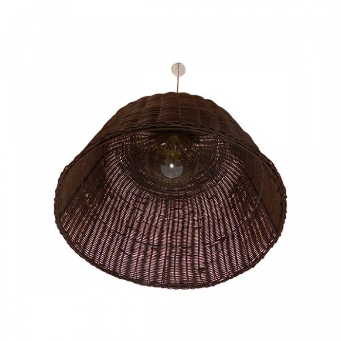 GloboStar® BAHAMAS 01369 Vintage Κρεμαστό Φωτιστικό Οροφής Μονόφωτο 1 x E27 Καφέ Σκούρο Ξύλινο Ψάθινο Μπαμπού Φ60 x Υ60cm GloboStar® BAHAMAS 01369 Vintage Κρεμαστό Φωτιστικό Οροφής Μονόφωτο 1 x E27 Καφέ Σκούρο Ξύλινο Ψάθινο Μπαμπού Φ60 x Υ60cm