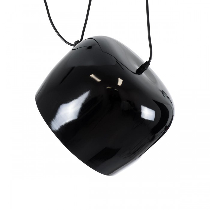 GloboStar® JASPER 01373 Μοντέρνο Κρεμαστό Φωτιστικό Οροφής Μονόφωτο 1 x E27 Μεταλλικό Μαύρο Λευκό Καμπάνα Φ26.5 x Υ20.5cm