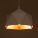 GloboStar® HEXAGON 01377 Μοντέρνο Κρεμαστό Φωτιστικό Οροφής Μονόφωτο 1 x E27 Λευκό Χρυσό Μεταλλικό Καμπάνα Φ21.5 x Υ15cm