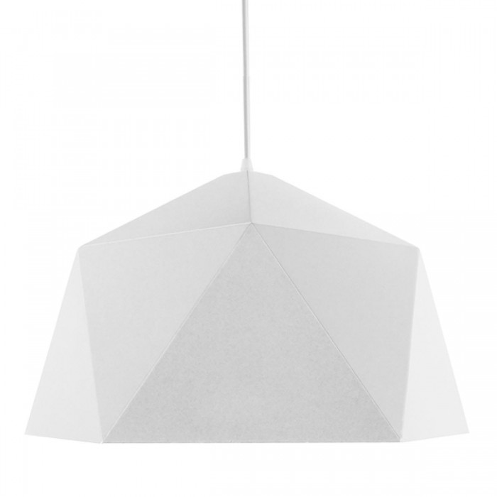 GloboStar® HEXAGON 01378 Μοντέρνο Κρεμαστό Φωτιστικό Οροφής Μονόφωτο Λευκό Χρυσό Μεταλλικό Καμπάνα Φ46 x Υ25cm