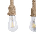 GloboStar® FERULE 01380 Vintage Industrial Κρεμαστό Φωτιστικό Οροφής Πολύφωτο 10 x E27 Μπρούτζινο Μεταλλικό με Μπεζ Σχοινί Μ150 x Π4 x Y62.5cm