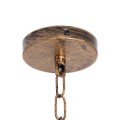 GloboStar® FERULE 01380 Vintage Industrial Κρεμαστό Φωτιστικό Οροφής Πολύφωτο 10 x E27 Μπρούτζινο Μεταλλικό με Μπεζ Σχοινί Μ150 x Π4 x Y62.5cm