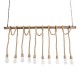 GloboStar® FERULE 01380 Vintage Industrial Κρεμαστό Φωτιστικό Οροφής Πολύφωτο 10 x E27 Μπρούτζινο Μεταλλικό με Μπεζ Σχοινί Μ150 x Π4 x Y62.5cm GloboStar® FERULE 01380 Vintage Industrial Κρεμαστό Φωτιστικό Οροφής Πολύφωτο 10 x E27 Μπρούτζινο Μεταλλικό με Μπεζ Σχοινί Μ150 x Π4 x Y62.5cm