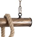 GloboStar® FERULE 01380 Vintage Industrial Κρεμαστό Φωτιστικό Οροφής Πολύφωτο 10 x E27 Μπρούτζινο Μεταλλικό με Μπεζ Σχοινί Μ150 x Π4 x Y62.5cm