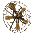 GloboStar® ERAFAN 01381 Vintage Industrial Φωτιστικό Τοίχου Απλίκα Πολύφωτο Καφέ Σκουριά Μεταλλικό Πλέγμα Φ46 x Μ22 x Π46 x Υ46cm