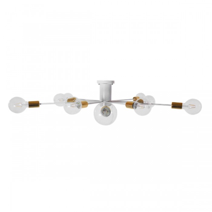 GloboStar® AURORA 01383 Μοντέρνο Industrial Φωτιστικό Οροφής Πολύφωτο Λευκό Μεταλλικό Φ95 x Y17cm