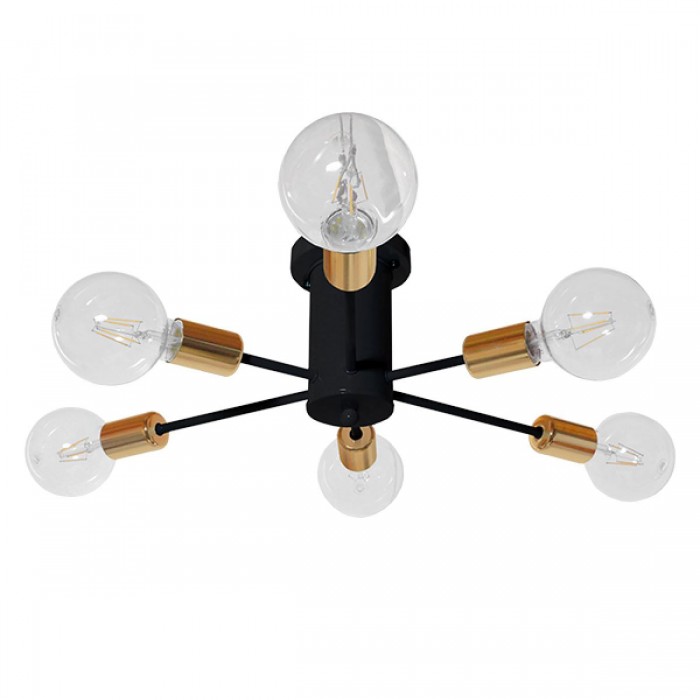 GloboStar® DAMASCO 01384 Μοντέρνο Industrial Φωτιστικό Οροφής Πολύφωτο Μαύρο Μεταλλικό Φ58 x Y17cm GloboStar® DAMASCO 01384 Μοντέρνο Industrial Φωτιστικό Οροφής Πολύφωτο Μαύρο Μεταλλικό Φ58 x Y17cm