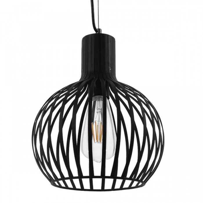 GloboStar® SCANDI 01386 Vintage Industrial Κρεμαστό Φωτιστικό Οροφής Μονόφωτο Μαύρο Μεταλλικό Πλέγμα Φ23 x Υ30cm GloboStar® SCANDI 01386 Vintage Industrial Κρεμαστό Φωτιστικό Οροφής Μονόφωτο Μαύρο Μεταλλικό Πλέγμα Φ23 x Υ30cm
