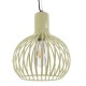 GloboStar® SCADI 01387 Vintage Industrial Κρεμαστό Φωτιστικό Οροφής Μονόφωτο Μπεζ Μεταλλικό Πλέγμα Φ23 x Υ30cm