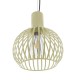 GloboStar® SCADI 01387 Vintage Industrial Κρεμαστό Φωτιστικό Οροφής Μονόφωτο Μπεζ Μεταλλικό Πλέγμα Φ23 x Υ30cm