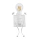 GloboStar® LITTLE MAN 01389 Μοντέρνο Φωτιστικό Τοίχου Απλίκα Μονόφωτο Λευκό Μεταλλικό Μ12 x Π19 x Υ17cm