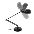 GloboStar® OFFICE BLACK 01392 Μοντέρνο Επιτραπέζιο Φωτιστικό Πορτατίφ Μονόφωτο Μεταλλικό Μαύρο Νίκελ Φ12 x Υ80cm