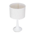 GloboStar® AMBROSIA 01395 Μοντέρνο Επιτραπέζιο Φωτιστικό Πορτατίφ Μονόφωτο 1 x E27 Λευκό Μεταλλικό με Καπέλο Φ25 x Υ46cm
