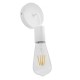 GloboStar® SIRIUS 01397 Vintage Φωτιστικό Τοίχου Απλίκα Μονόφωτο Λευκό Μεταλλικό Μ10 x Π7 x Υ16cm