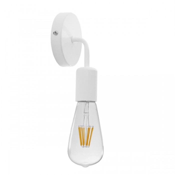 GloboStar® SIRIUS 01397 Vintage Φωτιστικό Τοίχου Απλίκα Μονόφωτο Λευκό Μεταλλικό Μ10 x Π7 x Υ16cm