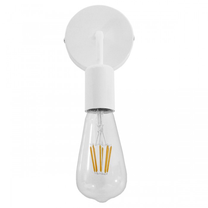 GloboStar® SIRIUS 01397 Vintage Φωτιστικό Τοίχου Απλίκα Μονόφωτο Λευκό Μεταλλικό Μ10 x Π7 x Υ16cm