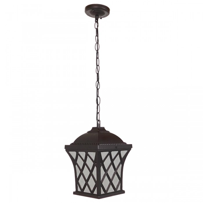 GloboStar® LINCOLN 01399 Vintage Industrial Κρεμαστό Φωτιστικό Οροφής Μονόφωτο 1 x E27 Σκούρο Καφέ Μεταλλικό Πλέγμα Μ8.5 x Π8.5 x Υ26cm