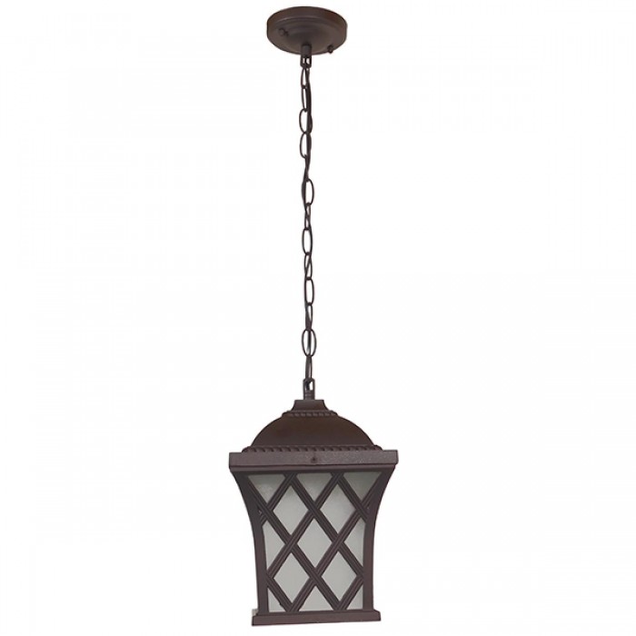 GloboStar® LINCOLN 01399 Vintage Industrial Κρεμαστό Φωτιστικό Οροφής Μονόφωτο 1 x E27 Σκούρο Καφέ Μεταλλικό Πλέγμα Μ8.5 x Π8.5 x Υ26cm