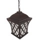 GloboStar® LINCOLN 01399 Vintage Industrial Κρεμαστό Φωτιστικό Οροφής Μονόφωτο 1 x E27 Σκούρο Καφέ Μεταλλικό Πλέγμα Μ8.5 x Π8.5 x Υ26cm