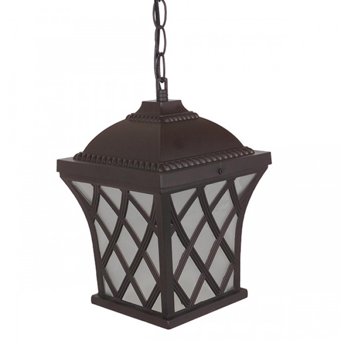 GloboStar® LINCOLN 01399 Vintage Industrial Κρεμαστό Φωτιστικό Οροφής Μονόφωτο 1 x E27 Σκούρο Καφέ Μεταλλικό Πλέγμα Μ8.5 x Π8.5 x Υ26cm
