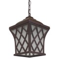 GloboStar® LINCOLN 01399 Vintage Industrial Κρεμαστό Φωτιστικό Οροφής Μονόφωτο 1 x E27 Σκούρο Καφέ Μεταλλικό Πλέγμα Μ8.5 x Π8.5 x Υ26cm