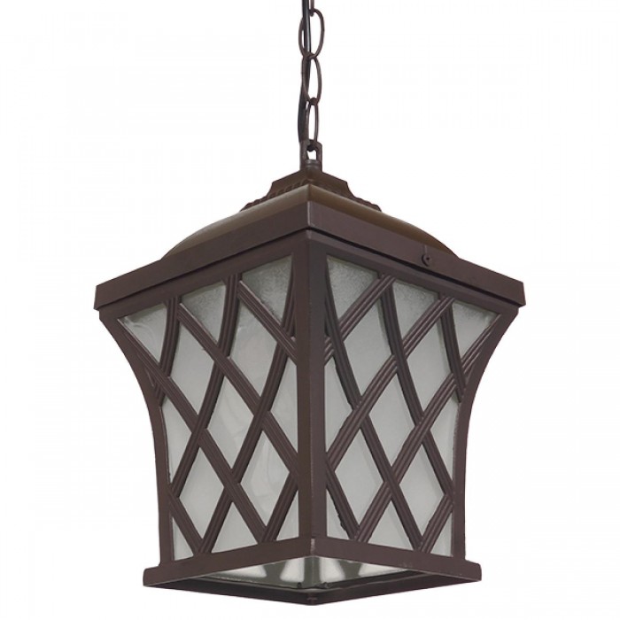GloboStar® LINCOLN 01399 Vintage Industrial Κρεμαστό Φωτιστικό Οροφής Μονόφωτο 1 x E27 Σκούρο Καφέ Μεταλλικό Πλέγμα Μ8.5 x Π8.5 x Υ26cm