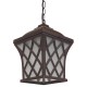 GloboStar® LINCOLN 01399 Vintage Industrial Κρεμαστό Φωτιστικό Οροφής Μονόφωτο 1 x E27 Σκούρο Καφέ Μεταλλικό Πλέγμα Μ8.5 x Π8.5 x Υ26cm