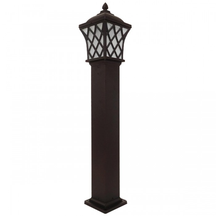 GloboStar® SHELTER 01400 Vintage Φωτιστικό Δαπέδου Μονόφωτο 1 x E27 Καφέ Μεταλλικό Πλέγμα L19 x W19 x H100cm
