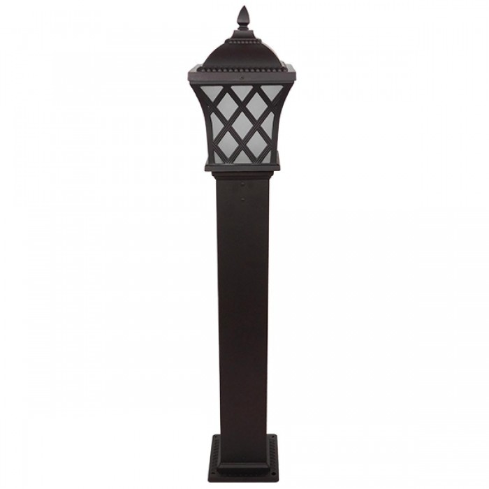 GloboStar® SHELTER 01400 Vintage Φωτιστικό Δαπέδου Μονόφωτο 1 x E27 Καφέ Μεταλλικό Πλέγμα L19 x W19 x H100cm