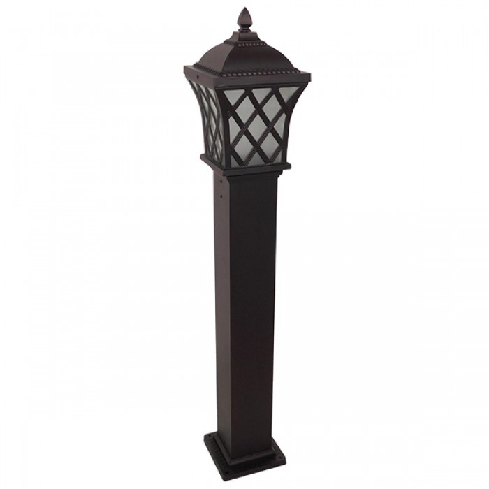 GloboStar® SHELTER 01400 Vintage Φωτιστικό Δαπέδου Μονόφωτο 1 x E27 Καφέ Μεταλλικό Πλέγμα L19 x W19 x H100cm