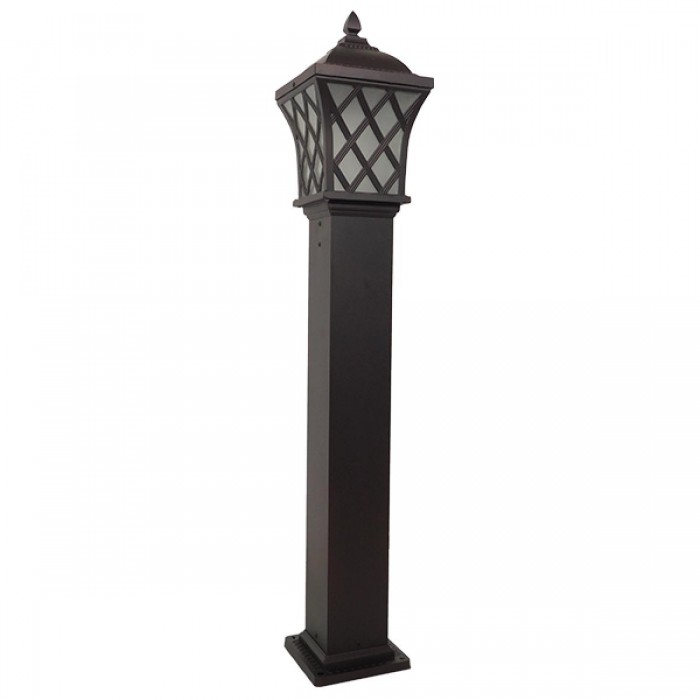 GloboStar® SHELTER 01400 Vintage Φωτιστικό Δαπέδου Μονόφωτο 1 x E27 Καφέ Μεταλλικό Πλέγμα L19 x W19 x H100cm
