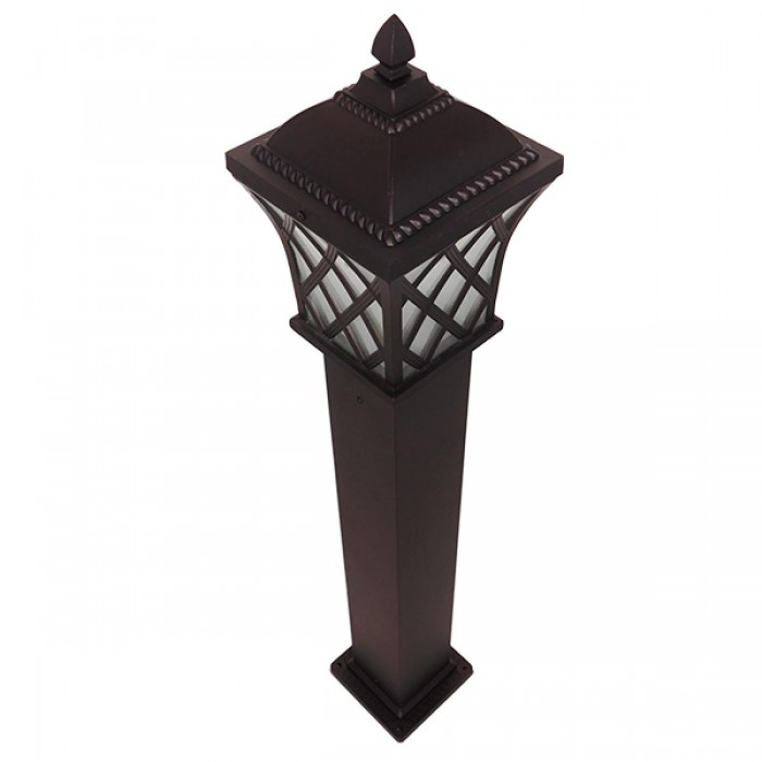 GloboStar® SHELTER 01400 Vintage Φωτιστικό Δαπέδου Μονόφωτο 1 x E27 Καφέ Μεταλλικό Πλέγμα L19 x W19 x H100cm