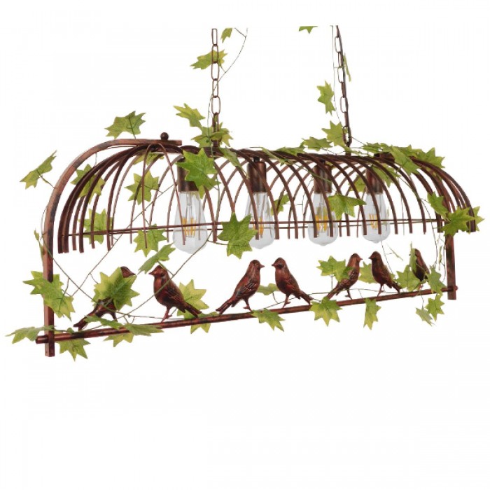 GloboStar® SANCTUM 01402 Vintage Industrial Κρεμαστό Φωτιστικό Οροφής Πολύφωτο 4 x E27 Καφέ Σκουριά Μεταλλικό Πλέγμα Μ105 x Π36.5 x Y37cm GloboStar® SANCTUM 01402 Vintage Industrial Κρεμαστό Φωτιστικό Οροφής Πολύφωτο 4 x E27 Καφέ Σκουριά Μεταλλικό Πλέγμα Μ105 x Π36.5 x Y37cm