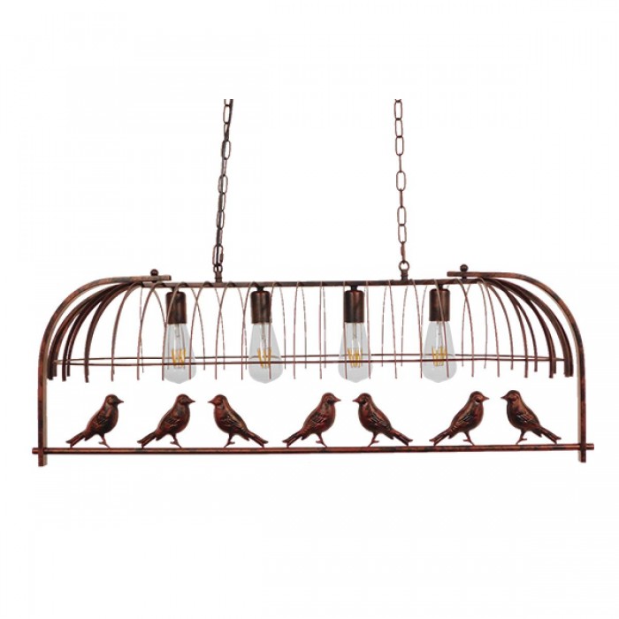 GloboStar® SANCTUM 01402 Vintage Industrial Κρεμαστό Φωτιστικό Οροφής Πολύφωτο 4 x E27 Καφέ Σκουριά Μεταλλικό Πλέγμα Μ105 x Π36.5 x Y37cm GloboStar® SANCTUM 01402 Vintage Industrial Κρεμαστό Φωτιστικό Οροφής Πολύφωτο 4 x E27 Καφέ Σκουριά Μεταλλικό Πλέγμα Μ105 x Π36.5 x Y37cm