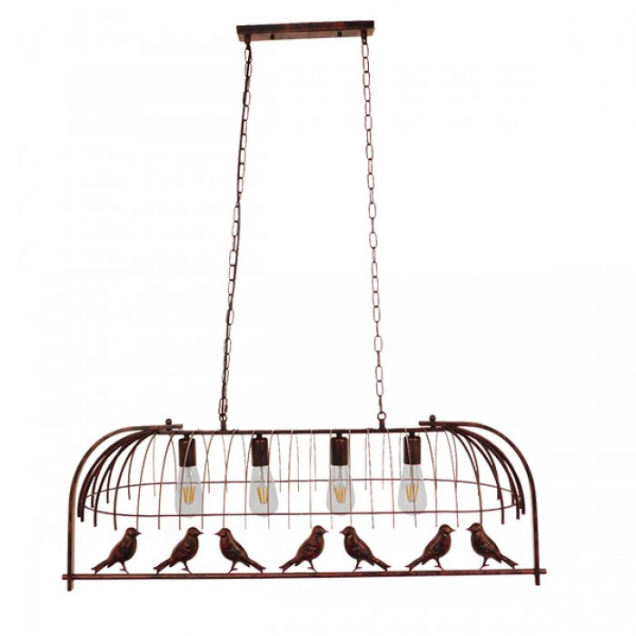 GloboStar® SANCTUM 01402 Vintage Industrial Κρεμαστό Φωτιστικό Οροφής Πολύφωτο 4 x E27 Καφέ Σκουριά Μεταλλικό Πλέγμα Μ105 x Π36.5 x Y37cm GloboStar® SANCTUM 01402 Vintage Industrial Κρεμαστό Φωτιστικό Οροφής Πολύφωτο 4 x E27 Καφέ Σκουριά Μεταλλικό Πλέγμα Μ105 x Π36.5 x Y37cm