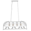 GloboStar® NIDUS 01403 Vintage Industrial Κρεμαστό Φωτιστικό Οροφής Πολύφωτο 4 x E27 Λευκό Μεταλλικό Πλέγμα Μ105 x Π37 x Y36.5cm