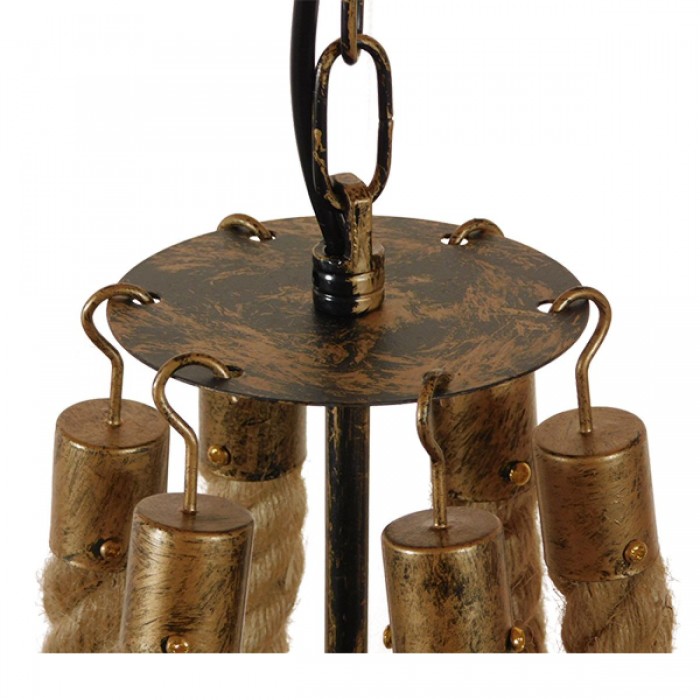 GloboStar® VICTORIAN 01404 Vintage Κρεμαστό Φωτιστικό Οροφής Πολύφωτο 6 x E14 Μπρούτζινο Σκουριά Μεταλλικό Πολυέλαιος με Μπεζ Σχοινί Φ76 x Y65cm GloboStar® VICTORIAN 01404 Vintage Κρεμαστό Φωτιστικό Οροφής Πολύφωτο 6 x E14 Μπρούτζινο Σκουριά Μεταλλικό Πολυέλαιος με Μπεζ Σχοινί Φ76 x Y65cm