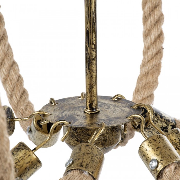 GloboStar® BAVARIAN 01405 Vintage Κρεμαστό Φωτιστικό Οροφής Πολύφωτο 8 x E14 Μπρούτζινο Σκουριά Μεταλλικό Πολυέλαιος με Μπεζ Σχοινί Φ87 x Υ80cm GloboStar® BAVARIAN 01405 Vintage Κρεμαστό Φωτιστικό Οροφής Πολύφωτο 8 x E14 Μπρούτζινο Σκουριά Μεταλλικό Πολυέλαιος με Μπεζ Σχοινί Φ87 x Υ80cm