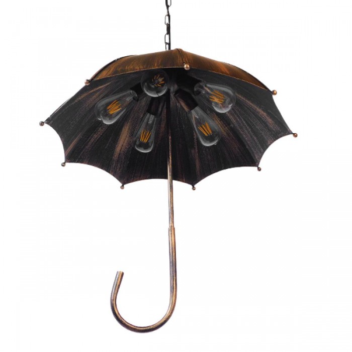 GloboStar® UMBRELLA 01406 Vintage Industrial Κρεμαστό Φωτιστικό Οροφής Πολύφωτο 5 x E27 Μαύρο Καφέ Σκουριά Μεταλλικό Φ58 x Υ60cm GloboStar® UMBRELLA 01406 Vintage Industrial Κρεμαστό Φωτιστικό Οροφής Πολύφωτο 5 x E27 Μαύρο Καφέ Σκουριά Μεταλλικό Φ58 x Υ60cm