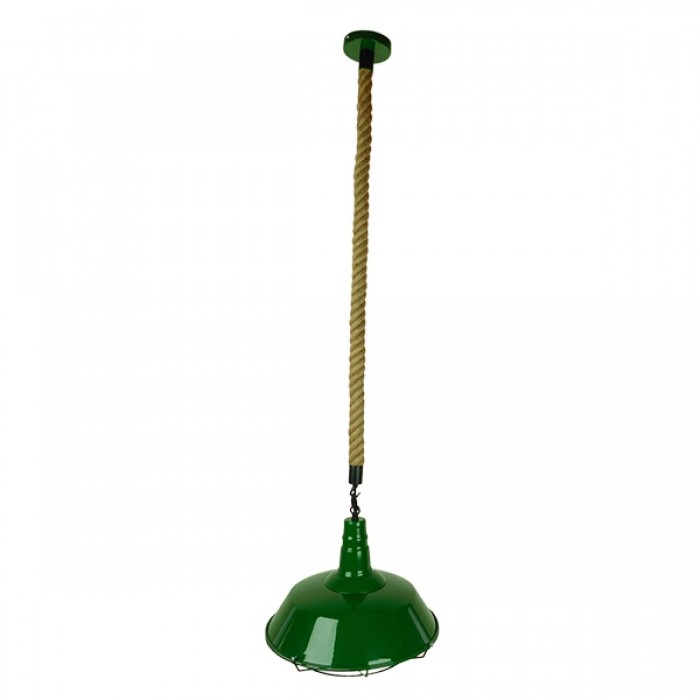 GloboStar® ELEDA 01408 Vintage Industrial Κρεμαστό Φωτιστικό Οροφής Μονόφωτο 1 x E27 Πράσινο Λευκό Μεταλλικό Καμπάνα Πλέγμα με Μπεζ Σχοινί Φ36 x Υ31cm GloboStar® ELEDA 01408 Vintage Industrial Κρεμαστό Φωτιστικό Οροφής Μονόφωτο 1 x E27 Πράσινο Λευκό Μεταλλικό Καμπάνα Πλέγμα με Μπεζ Σχοινί Φ36 x Υ31cm