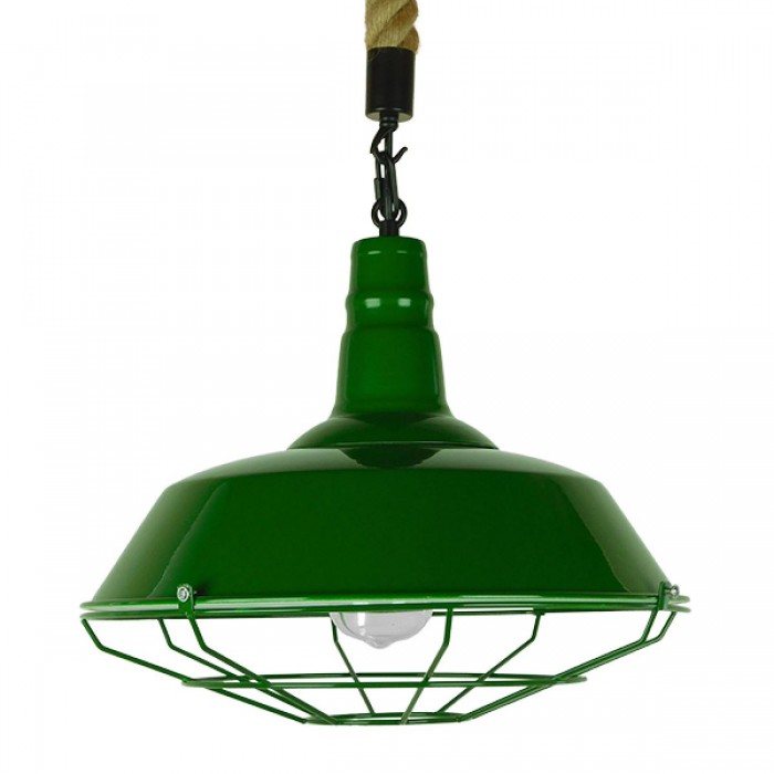 GloboStar® ELEDA 01408 Vintage Industrial Κρεμαστό Φωτιστικό Οροφής Μονόφωτο 1 x E27 Πράσινο Λευκό Μεταλλικό Καμπάνα Πλέγμα με Μπεζ Σχοινί Φ36 x Υ31cm GloboStar® ELEDA 01408 Vintage Industrial Κρεμαστό Φωτιστικό Οροφής Μονόφωτο 1 x E27 Πράσινο Λευκό Μεταλλικό Καμπάνα Πλέγμα με Μπεζ Σχοινί Φ36 x Υ31cm
