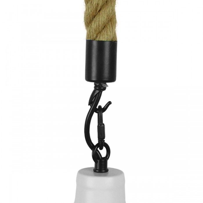 GloboStar® NARANZA 01409 Vintage Industrial Κρεμαστό Φωτιστικό Οροφής Μονόφωτο 1 x E27 Λευκό Ματ Μεταλλικό Καμπάνα Πλέγμα με Μπεζ Σχοινί Φ36 x Υ31cm GloboStar® NARANZA 01409 Vintage Industrial Κρεμαστό Φωτιστικό Οροφής Μονόφωτο 1 x E27 Λευκό Ματ Μεταλλικό Καμπάνα Πλέγμα με Μπεζ Σχοινί Φ36 x Υ31cm