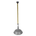 GloboStar® LUCI 01411 Vintage Industrial Κρεμαστό Φωτιστικό Οροφής Μονόφωτο 1 x E27 Γκρι Λευκό Μεταλλικό Καμπάνα Πλέγμα με Μπεζ Σχοινί Φ36 x Υ31cm