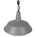 GloboStar® LUCI 01411 Vintage Industrial Κρεμαστό Φωτιστικό Οροφής Μονόφωτο 1 x E27 Γκρι Λευκό Μεταλλικό Καμπάνα Πλέγμα με Μπεζ Σχοινί Φ36 x Υ31cm